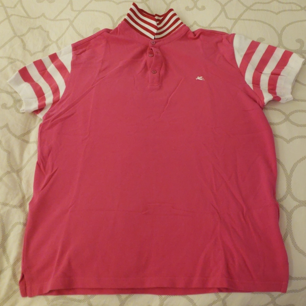 Authentic Etro Mens Pink Polo XL